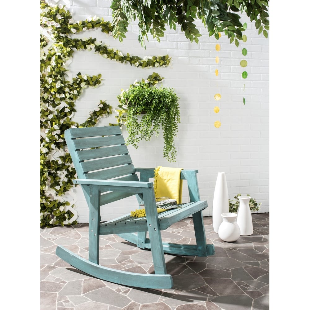 SAFAVIEH Outdoor Cheryll Rocking Chair - 28W x 37D x 9H
