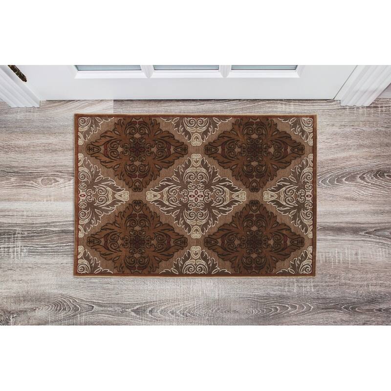 Chenille Structure Damask Rug Collection