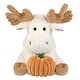 preview thumbnail 1 of 4, DolliBu Super Soft Fancy Floppy Moose Stuffed Animal w/ Pumpkin Decor - 10.5 inches