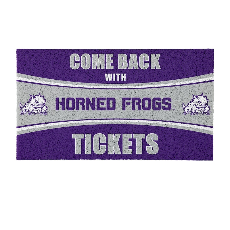 TCU 28 in. x 16 in. PVC "Come Back With Tickets" Trapper Door Mat