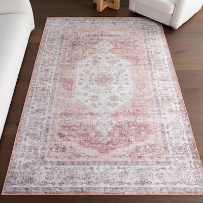 Nuloom Prairie Medallion SplashGuard Machine Washable Area Rug