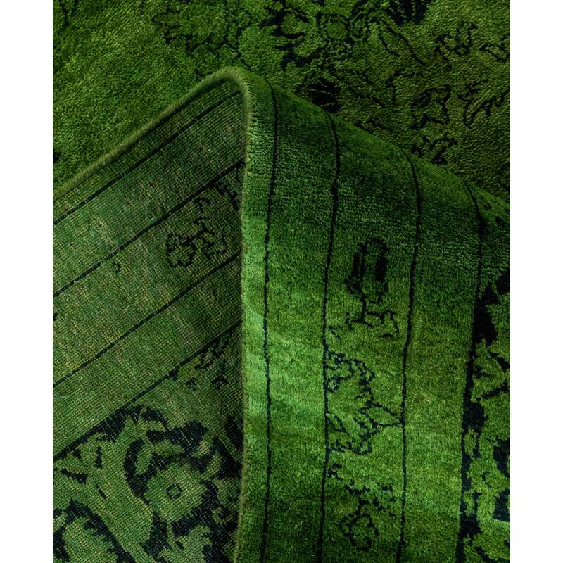 Overdyed One-of-a-Kind Hand-Knotted Area Rug - Green - 8' 3" x 10' 6"