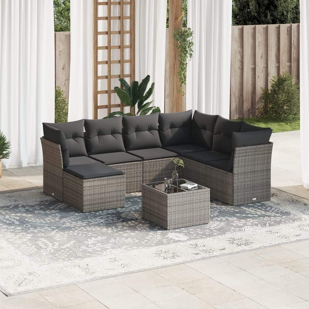 vidaXL Garden Sofa Set Grey - 21.7 x 21.7 x 14.6