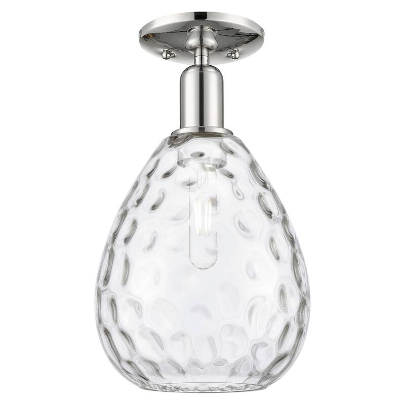 Innovations Lighting 716-1C-14-8 Waverly Semi-Flush Waverly 8" Wide - Polished Nickel / Clear