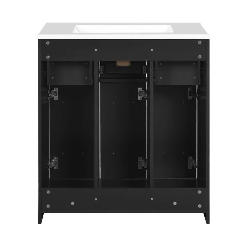 30-inch Bathroom Vanity with Undermount Sink, Soft-Close Doors & Tip-Out Drawer