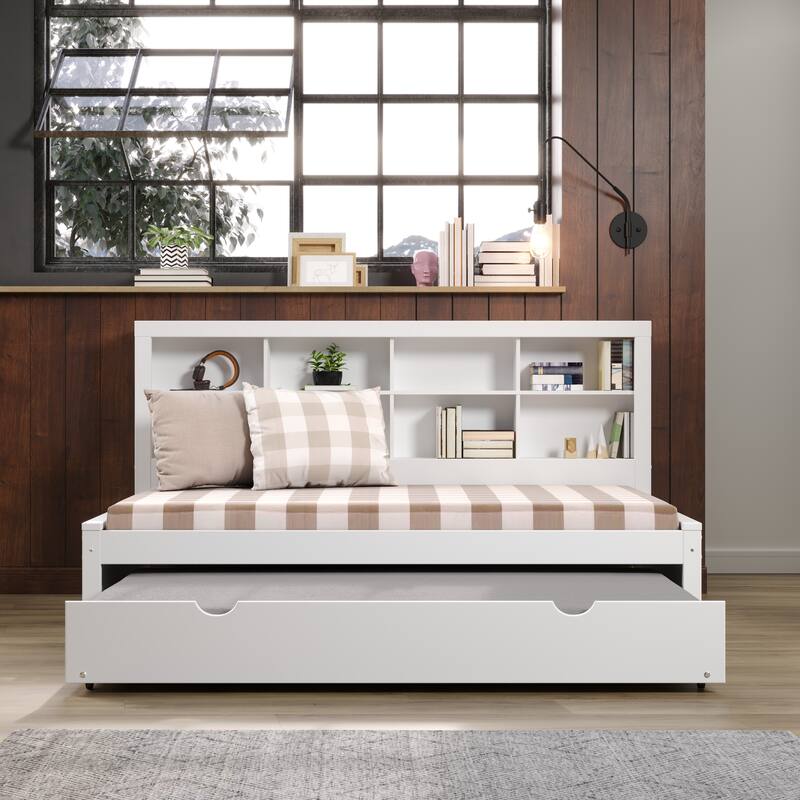 Twin Bookcase Daybed in White