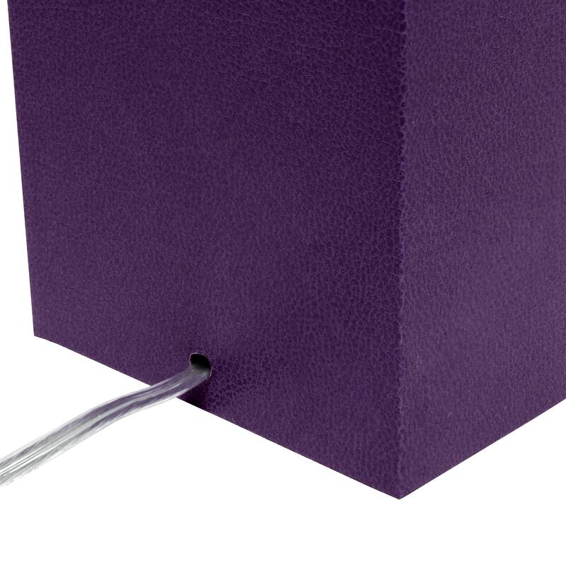Leather Table Lamp with White Fabric Shade