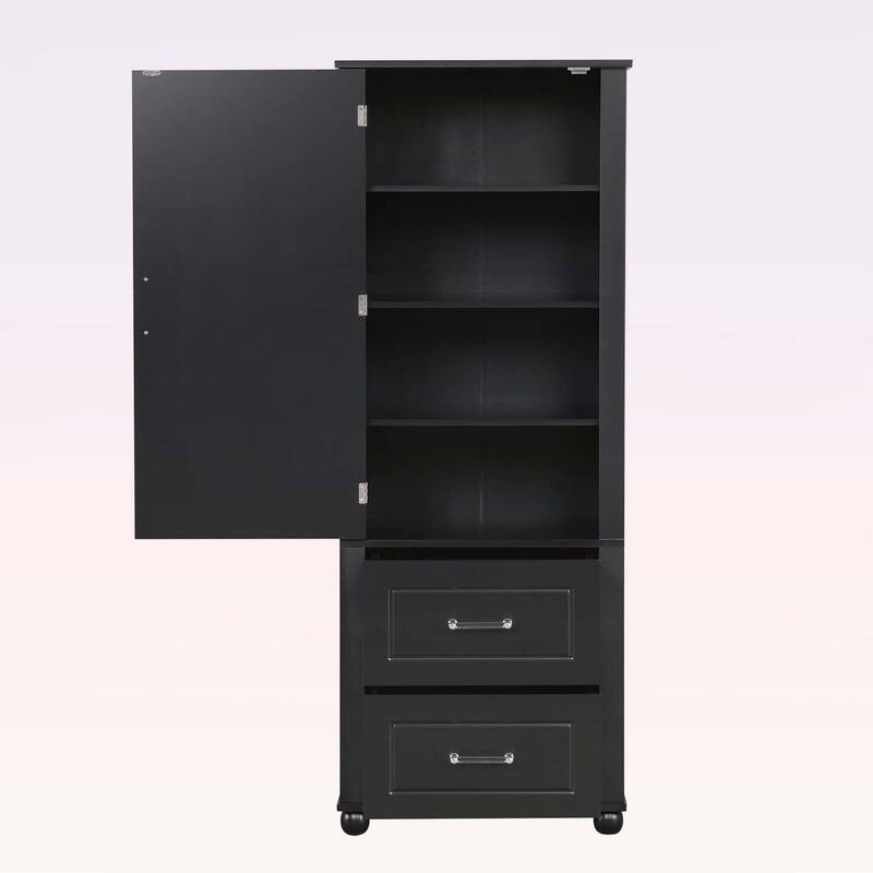 Tall Bathroom Storage Cabinet with Adjustable Shelves and Two Drawers,for Durability and Style