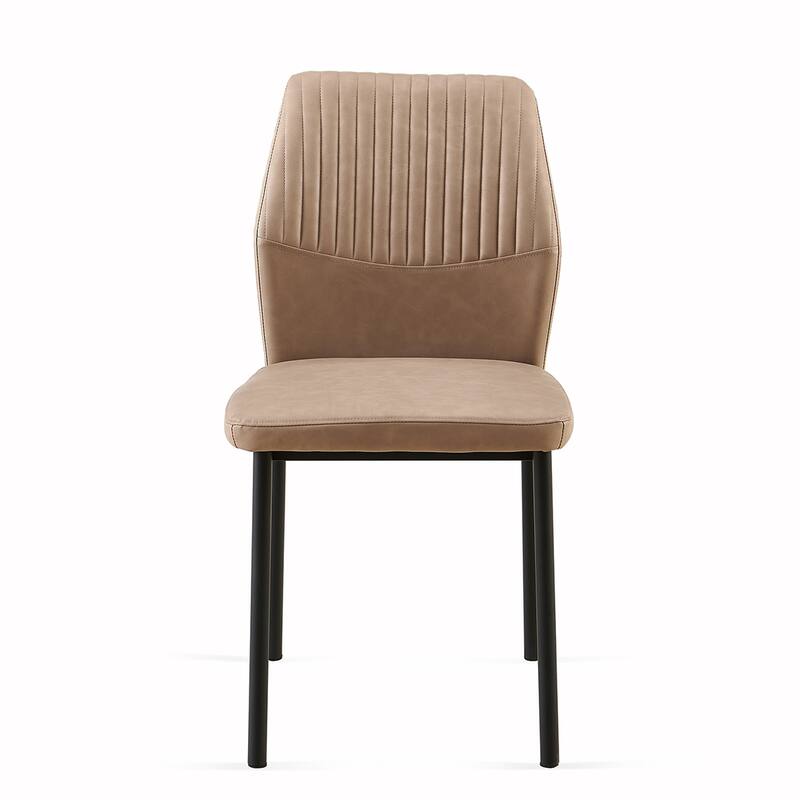 4PCS PU Metal Armless Dining Chair