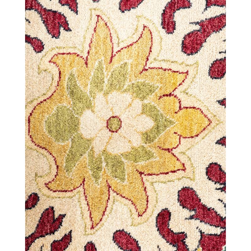 Overton Hand Knotted Wool Vintage Inspired Traditional Mogul Red Area Rug - 10' 1" x 14' 5"