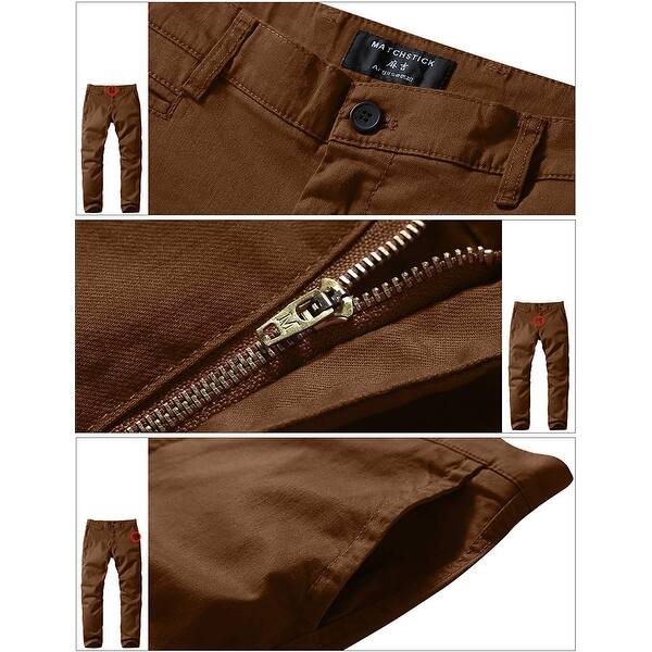 Shop Match Mens Slim Tapered Flat Front Casual Pants 32 8105