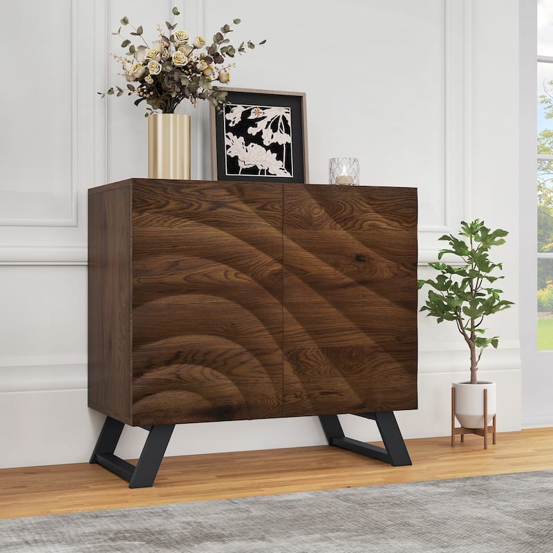 2/4 Door Wood Storage Cabinet Sideboard Buffet TV Stand with Adjustable Shelves - 31.5"W