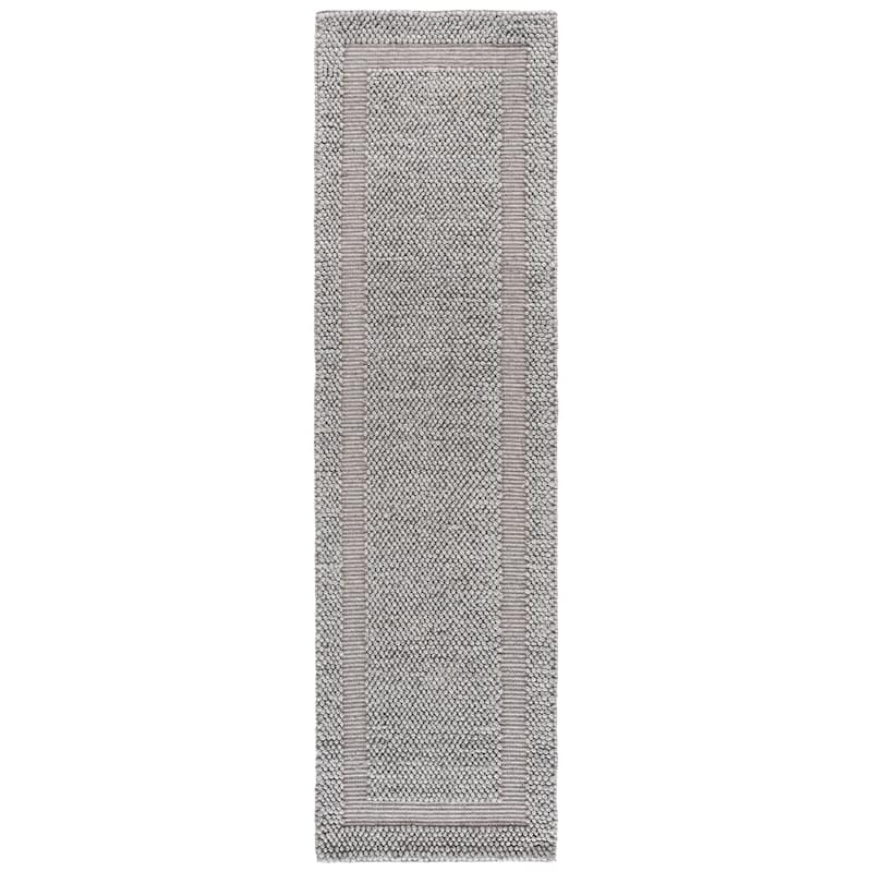 SAFAVIEH Handmade Natura Mehroo Casual Wool Rug - 2'3" x 8' Runner - Grey
