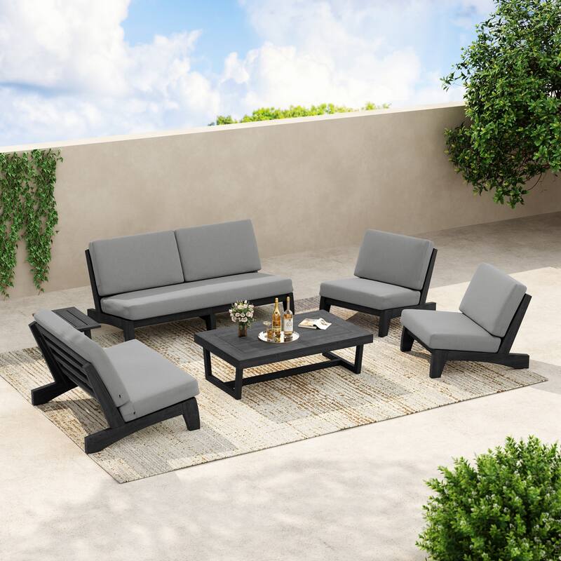 8-Piece Outdoor Sofa Set with Loveseat, 2 Club Chairs & Matching Tables