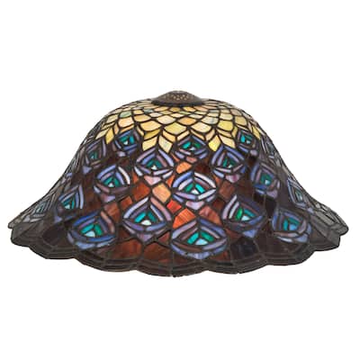 16 In. Wide Tiffany Peacock Feather Shade