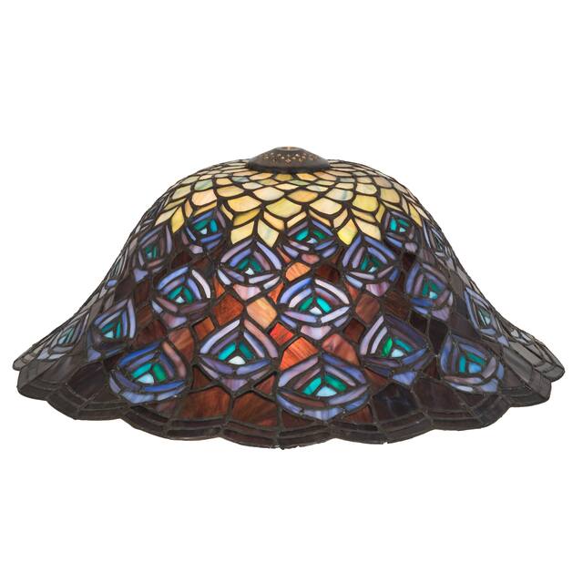 16 In. Wide Tiffany Peacock Feather Shade