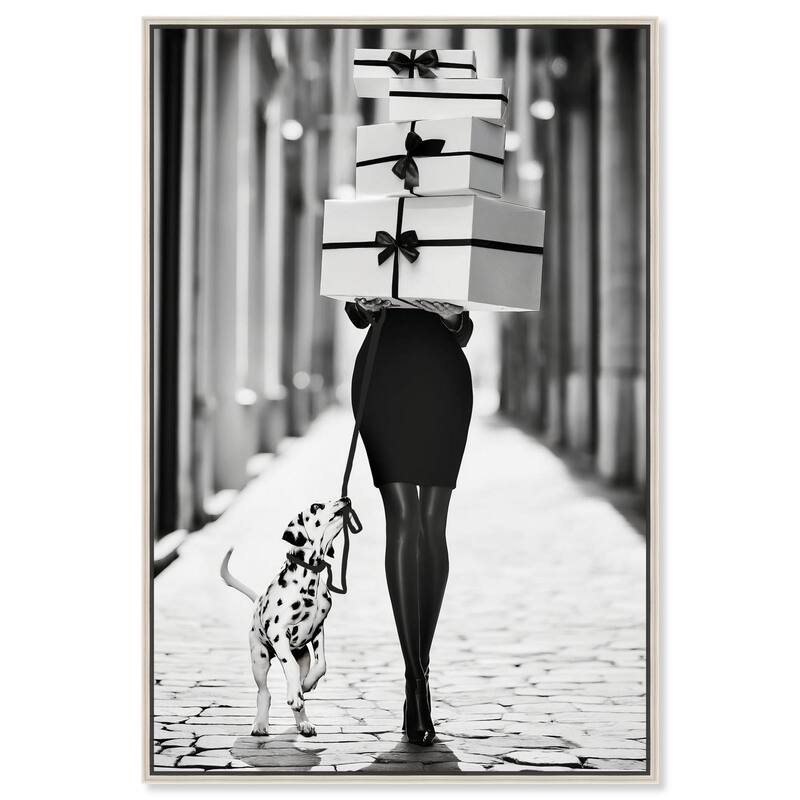 City Dalmatian Canvas by Art Remedy - Silver - 24" x 36"