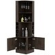 preview thumbnail 7 of 36, TUHOME Syrah Space Efficient Corner Bar Cabinet with 2-Doors