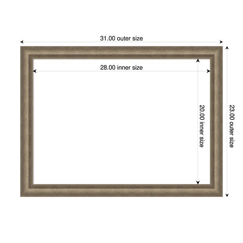 Amanti Art Angled Bronze Framed Dry Erase Magnetic Board - 31 x 23 in - Angled Bronze