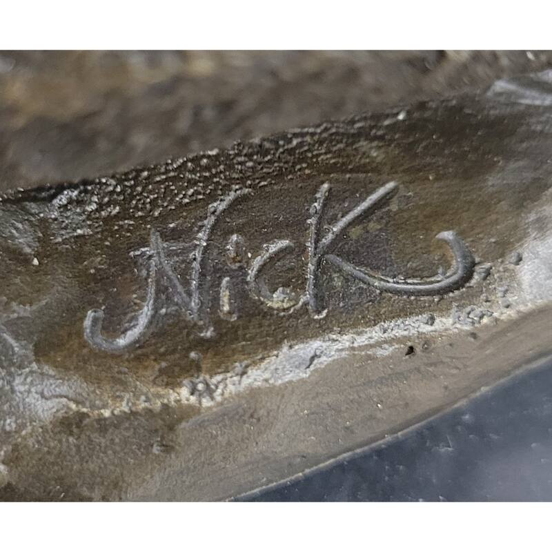 Cheetah Family Bronze Statue Sculpture Safari African Art Signed Original Art 14 Inches X 10.5 Inches