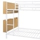 preview thumbnail 41 of 53, Metal Bunk Bed with Bedside Storage Bookcase, Twin Over Twin/Full Over Full Convertible Bunk Bedframe with Ladder and Guardrail