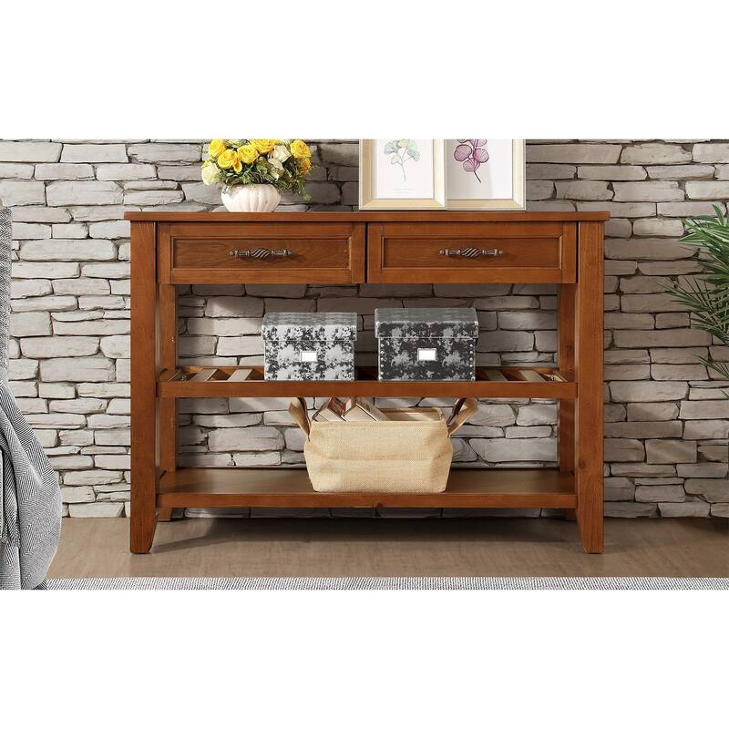Furniture of Antique Solid Wood 3-drawer Sofa Console Table