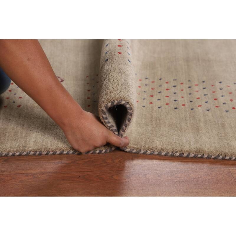 Little Animals Gabbeh Indian Area Rug Handmade Wool Carpet - 6'7"x 9'8"