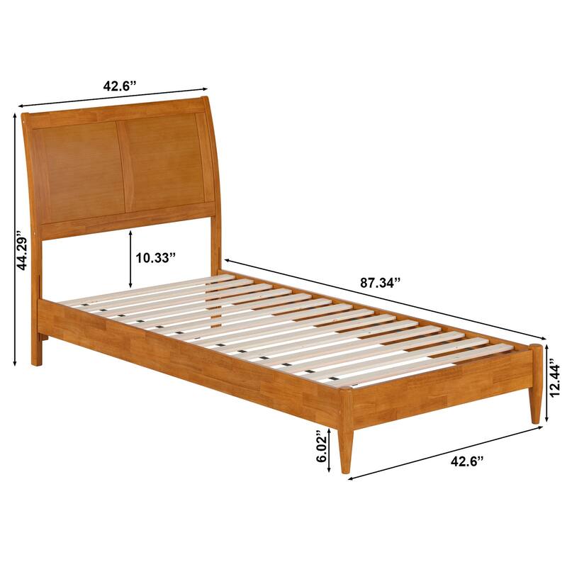 Valencia Solid Wood Low Profile Sleigh Platform Bed
