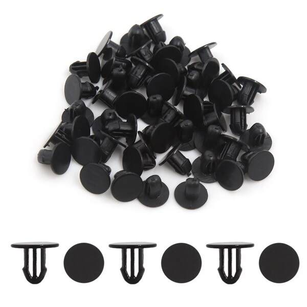 50Pcs 6mm Hole Dia Car Auto Black Screw Fastener Rivet Retainers Clip