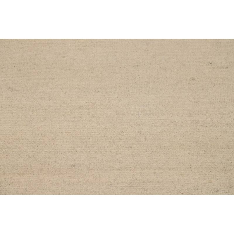 Modern Solid Gabbeh Foyer Rug Hand-Knotted Wool Carpet - 3'1"x 4'10"