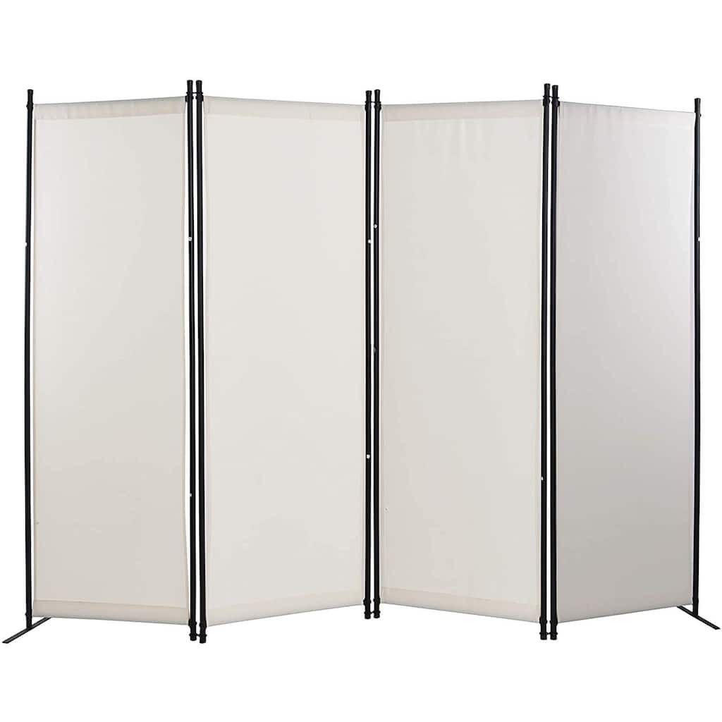 Room Divider 4 Panel Screen Portable Partition Privacy Screen for Office School Studio Classroom Dorm Room Decor White