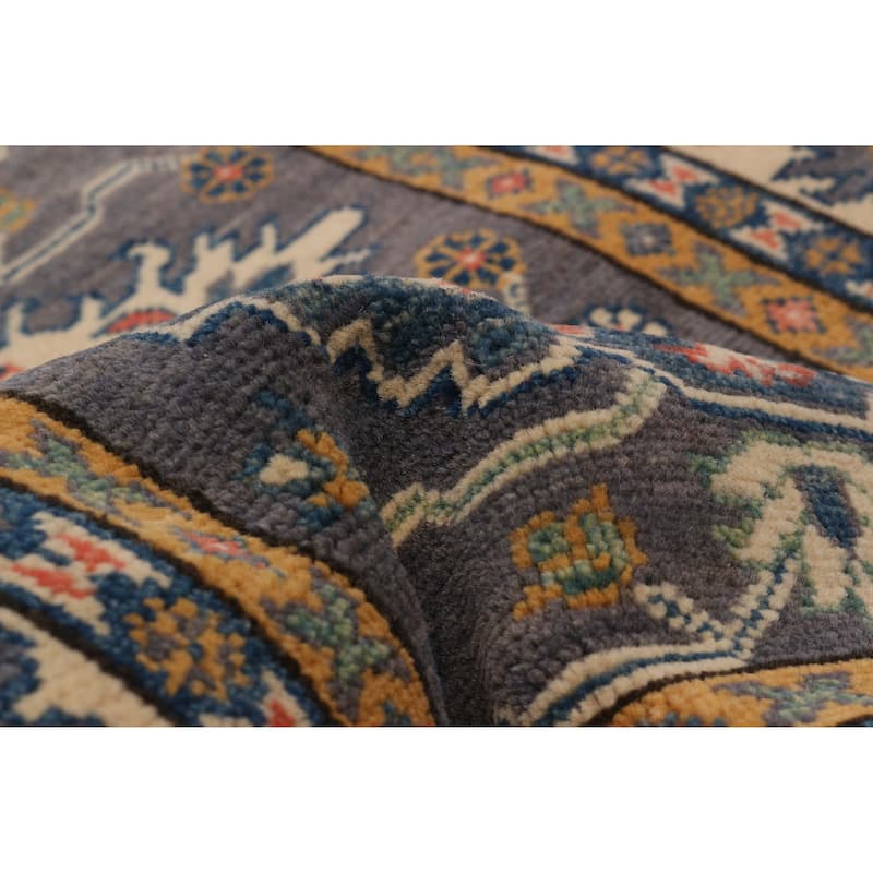 ECARPETGALLERY Hand-knotted Uzbek Ghazni Grey Wool Rug - 2'7 x 4'1