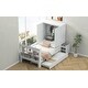 preview thumbnail 15 of 32, Twin Size Platform Bed with Storage Headboard and Footboard, Pull Out Shelves and Twin Size Trundle, Gray