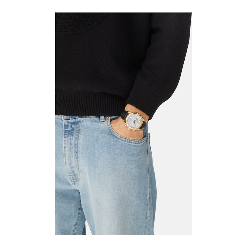 Versace Hellenyium Chrono Leather Watch