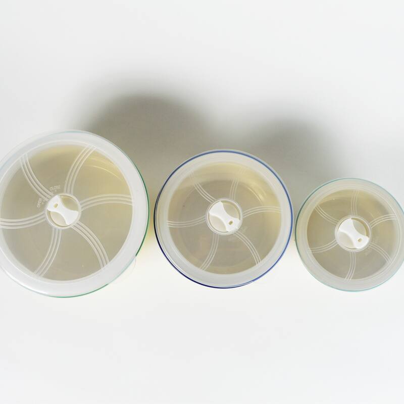 Euro Ceramica Ella 3 Piece Assorted Storage Bowls Set with Lids - Set of 3 with Lids