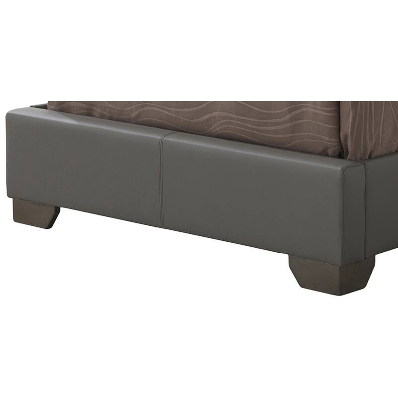 Solid Upholstered Panel Twin Bed - 81" - Gray