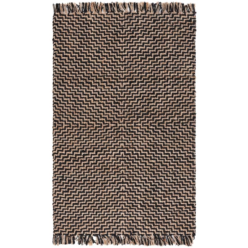 SAFAVIEH Natural Fiber Clotilda Casual Jute Rug - 5' x 8' - Black/Natural