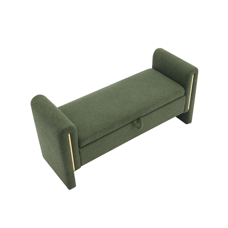 Luxury Oversized Footrest Stool with Hidden Storage Compartment Comfy Window Vanity Bench