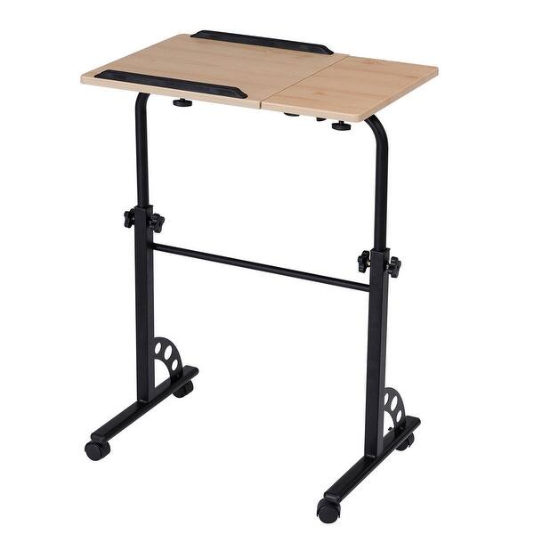Shop Costway Angle And Height Adjustable Laptop Cart Desk Stand