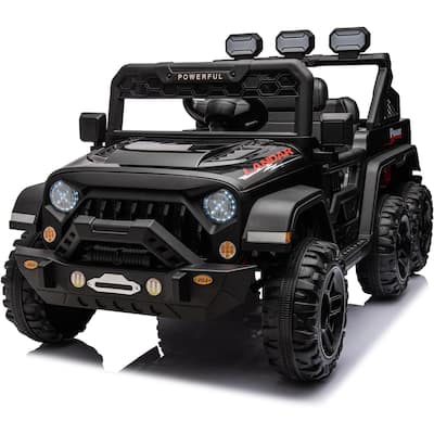 24V Kids Ride On Car with 2.4G Parent Remote Control, 4WD Battery Powered Electric Vehicle with Music, Cool Lighting