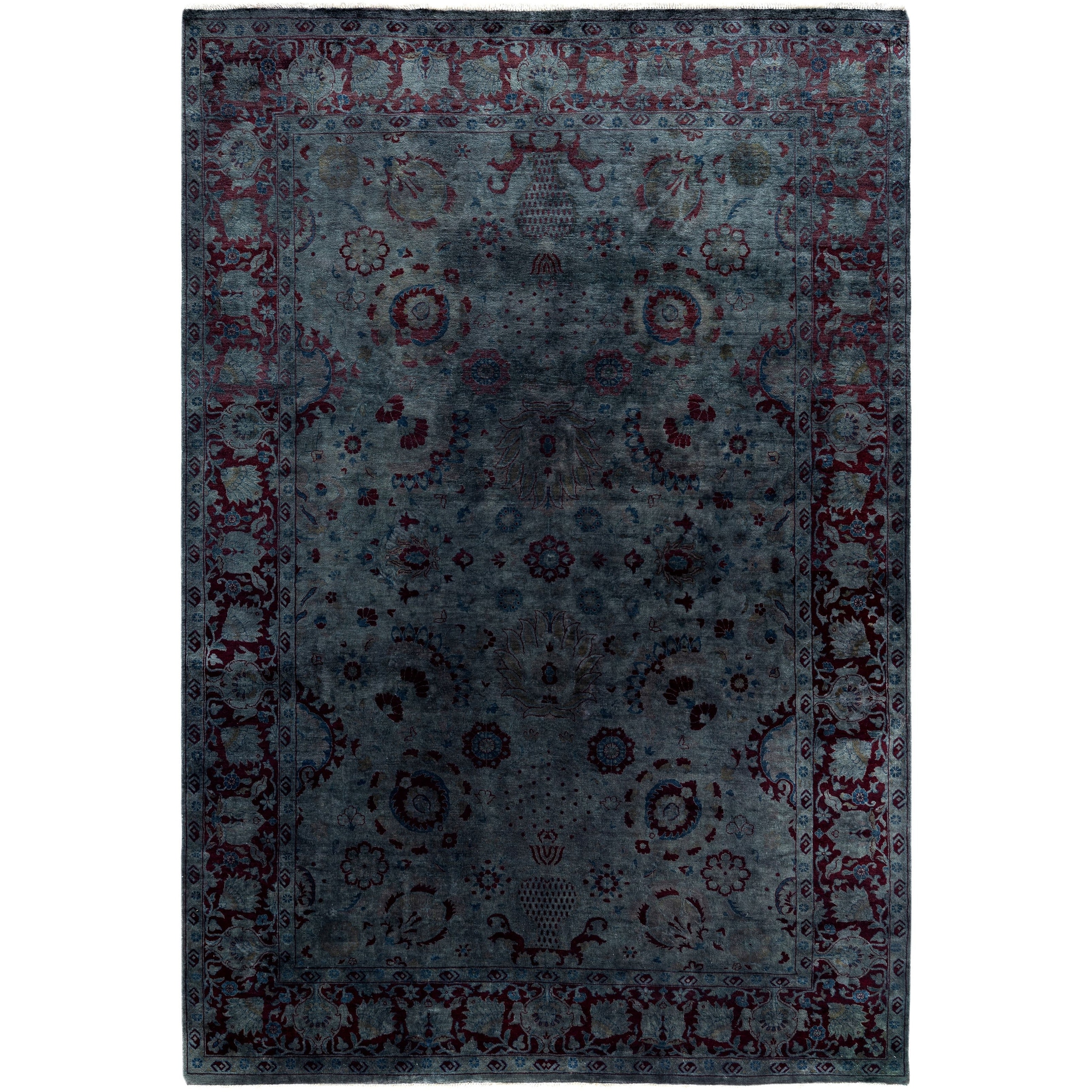 Overdyed One-of-a-Kind Hand-Knotted Area Rug - Gray - 6' 2" x 8' 10"