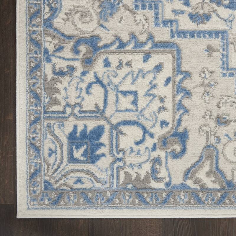 Kama Power Loomed Floral Traditional Non Skid Low Pile Area Rug By HomeRoots - 118' X '94' X '0.25