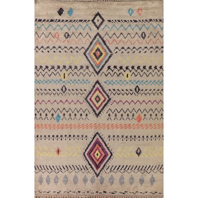 Tribal Moroccan Oriental Area Rug Handmade Wool Carpet - 9'0" x 12'4"