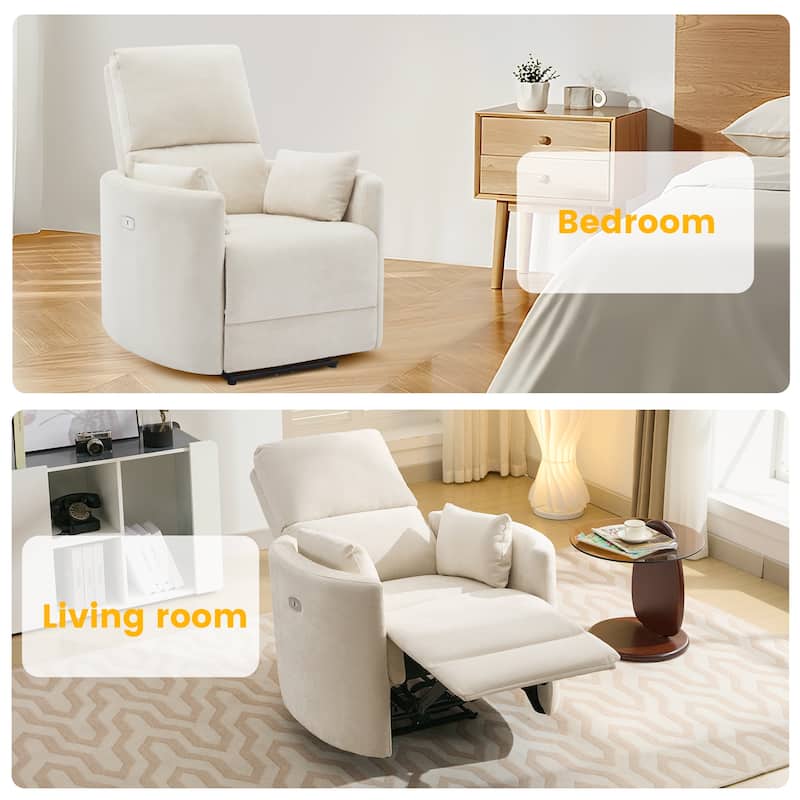 Chenille Power Recliner, 3-position Reclining Chair