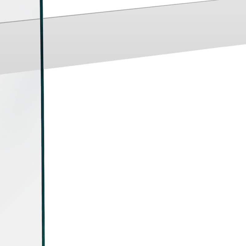 44" Stylish Modern Wood Top Console Table with Transparent Glass Base Modern Accent for Living Room - 44”L x 15.75”W x 32”H