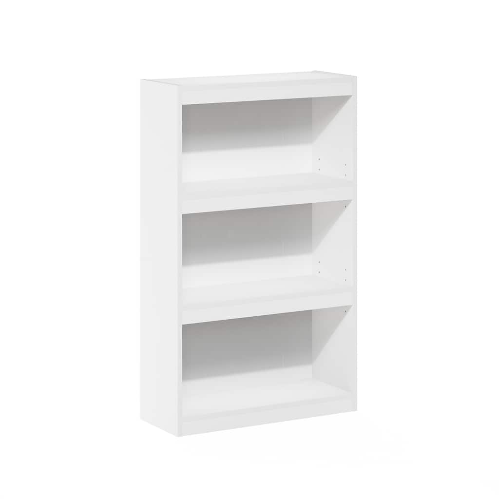 40.3 in. Tall White Wood 3-Shelf Bookcase