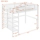 preview thumbnail 40 of 84, Heavy Duty Metal Loft Bed Frame for Dorm with 4-Tier Storage Shelves, Ladders & Safety Guard Rail, Storage Platform Bed