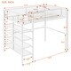 preview thumbnail 3 of 9, Twin Size Loft Bed with 4-Tier Shelves and Storage, Metal Loft Bed Frame with Storage Shelf and Ladder for Kids Teens,White
