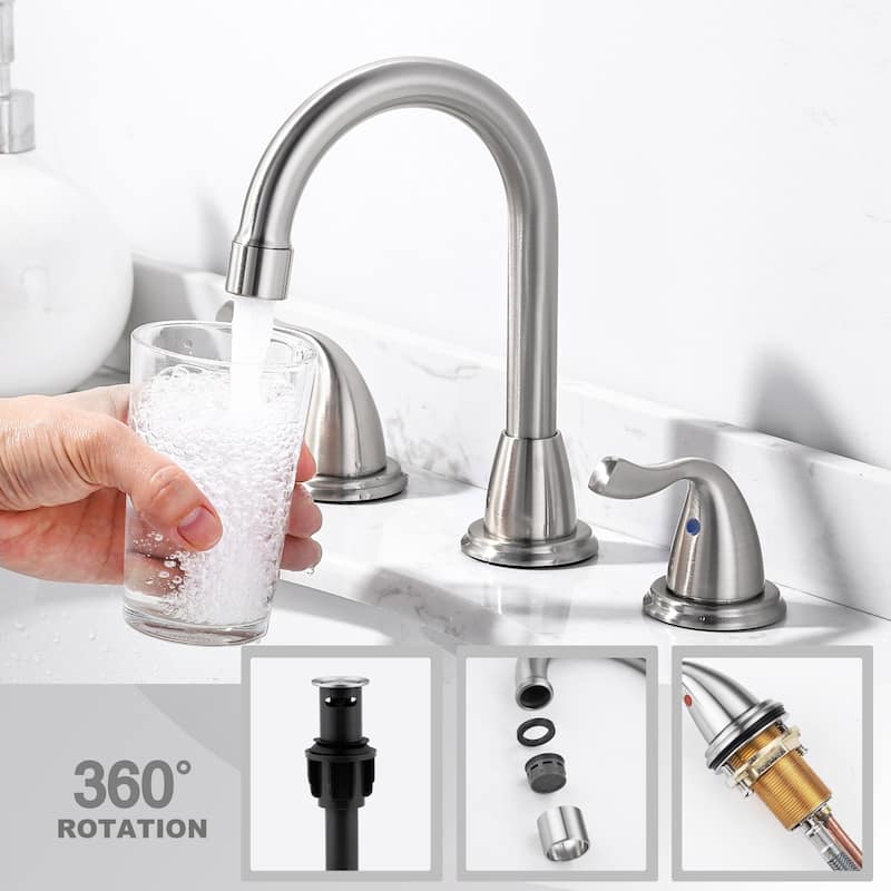 WOWOW 8 Inch Widespread Bathroom Faucet