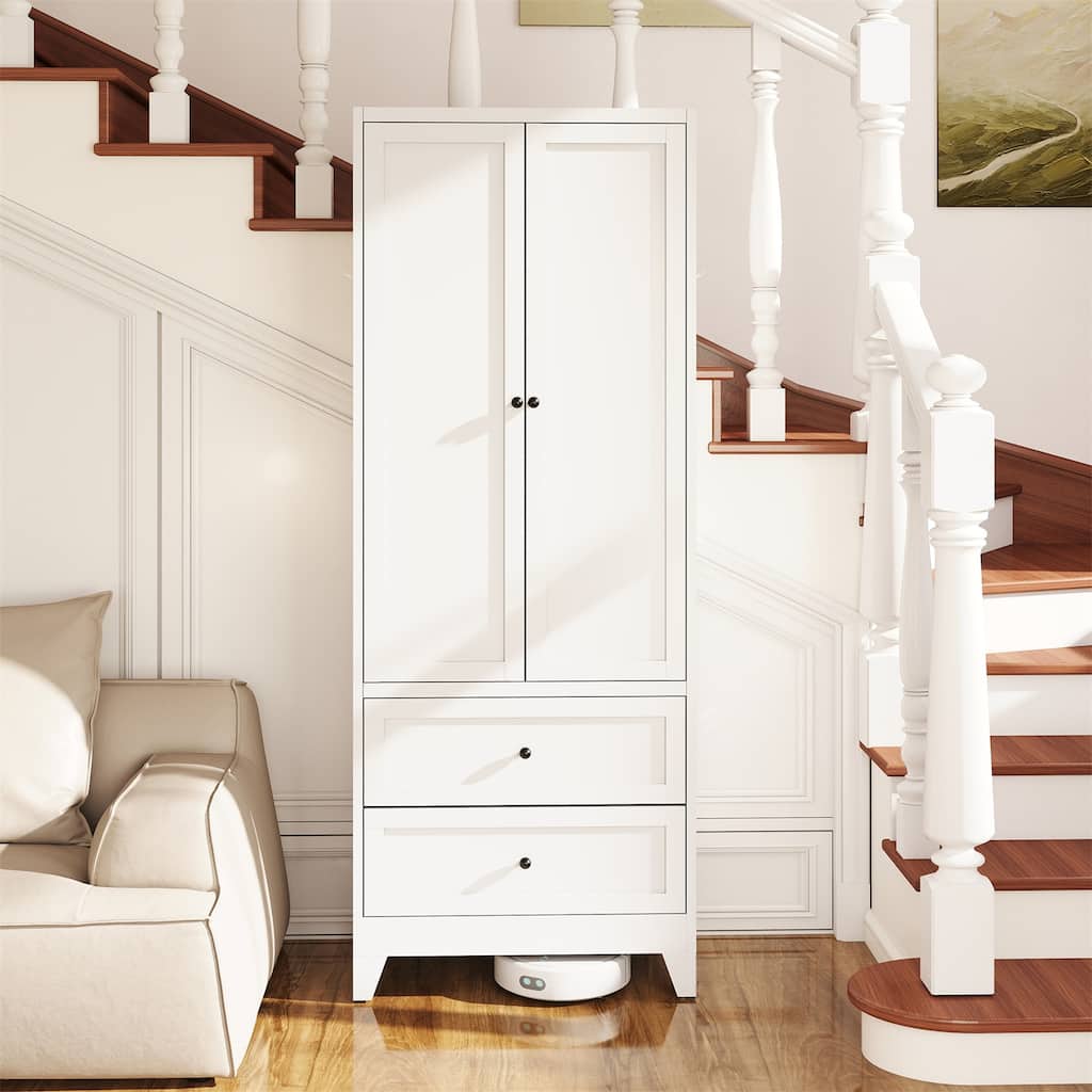72" Pantry Kitchen Storage Cabinet with 2 Drawers & Adjustable Shelves